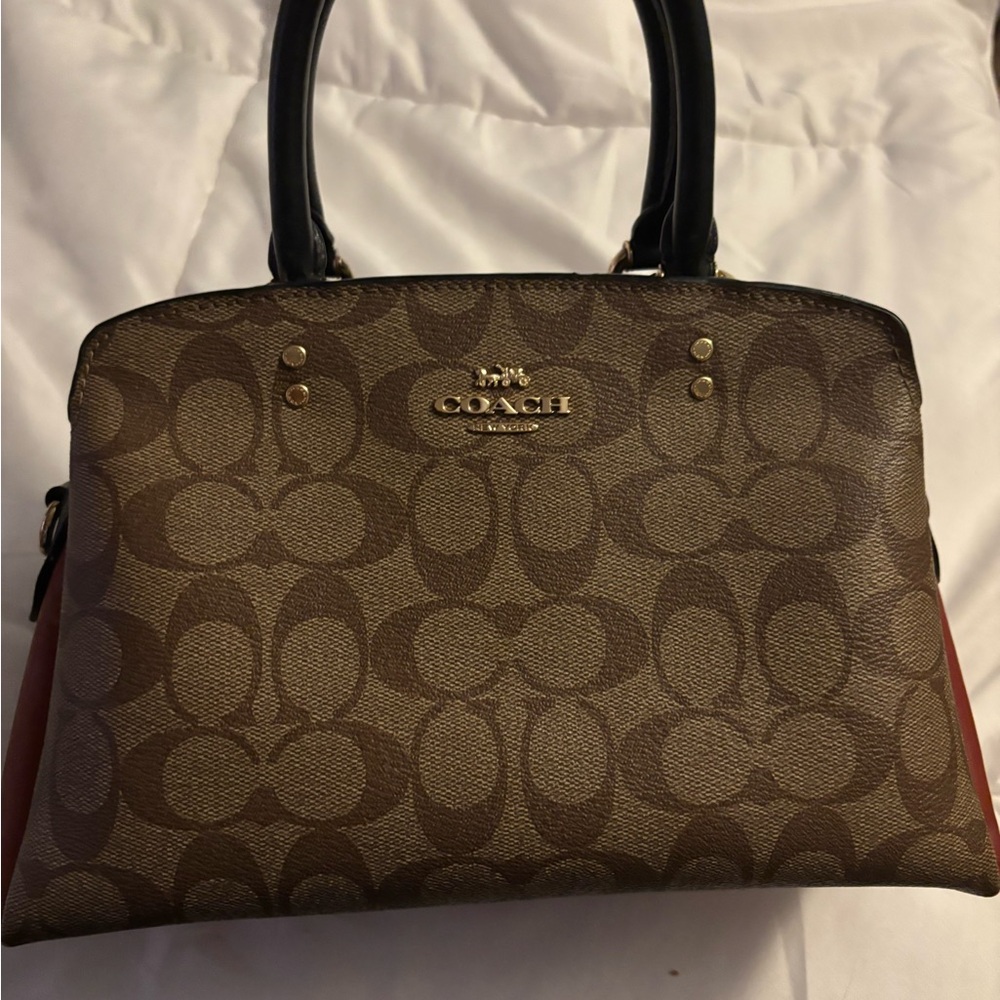 Coach Tan and Brown Signature Satchel